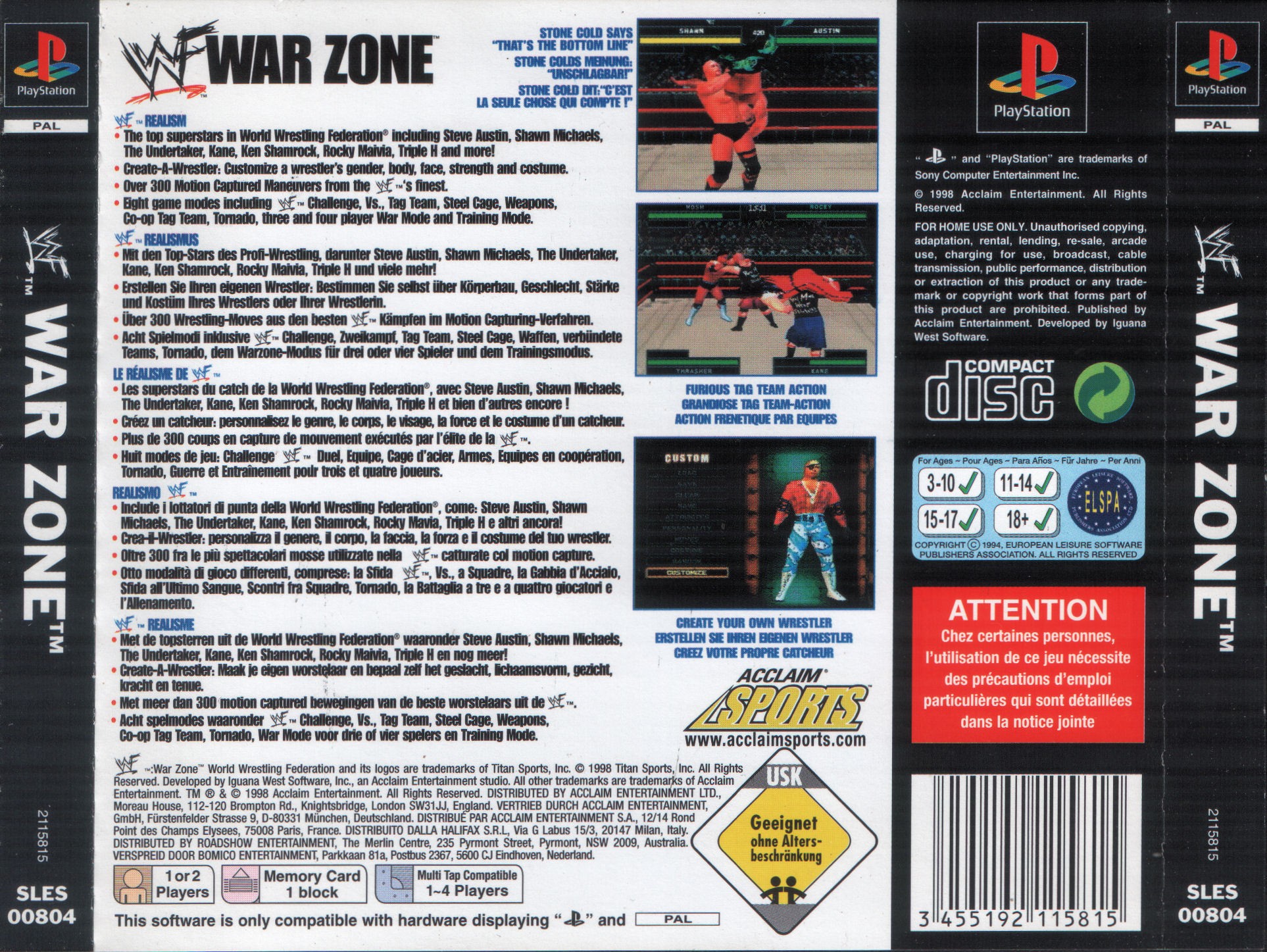 WWF War Zone (PS1) (gamerip) (1998) MP3 - Download WWF War Zone